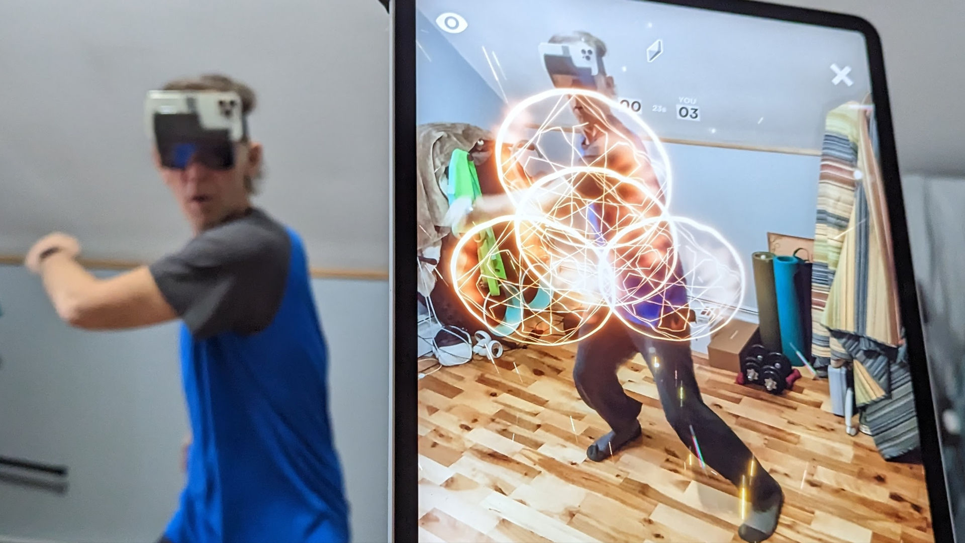 Pratique avec un casque AR alimenté par iPhone