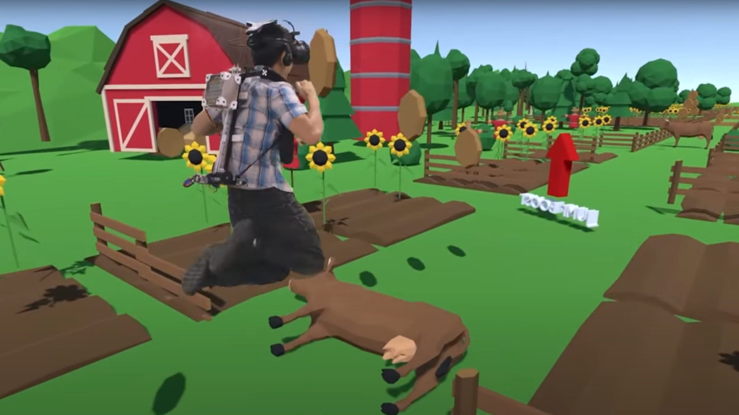 Sautez par-dessus des vaches en VR avec ce sac à dos fou