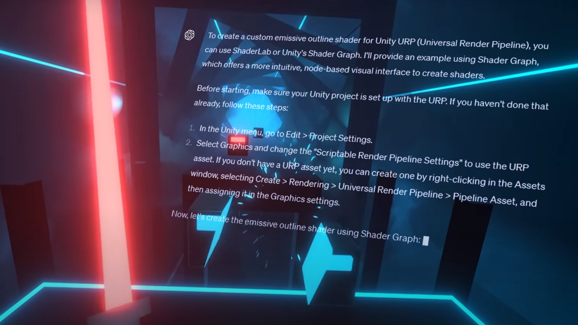 Un clone impressionnant de Beat Saber a été créé par ChatGPT — avec un peu d'aide