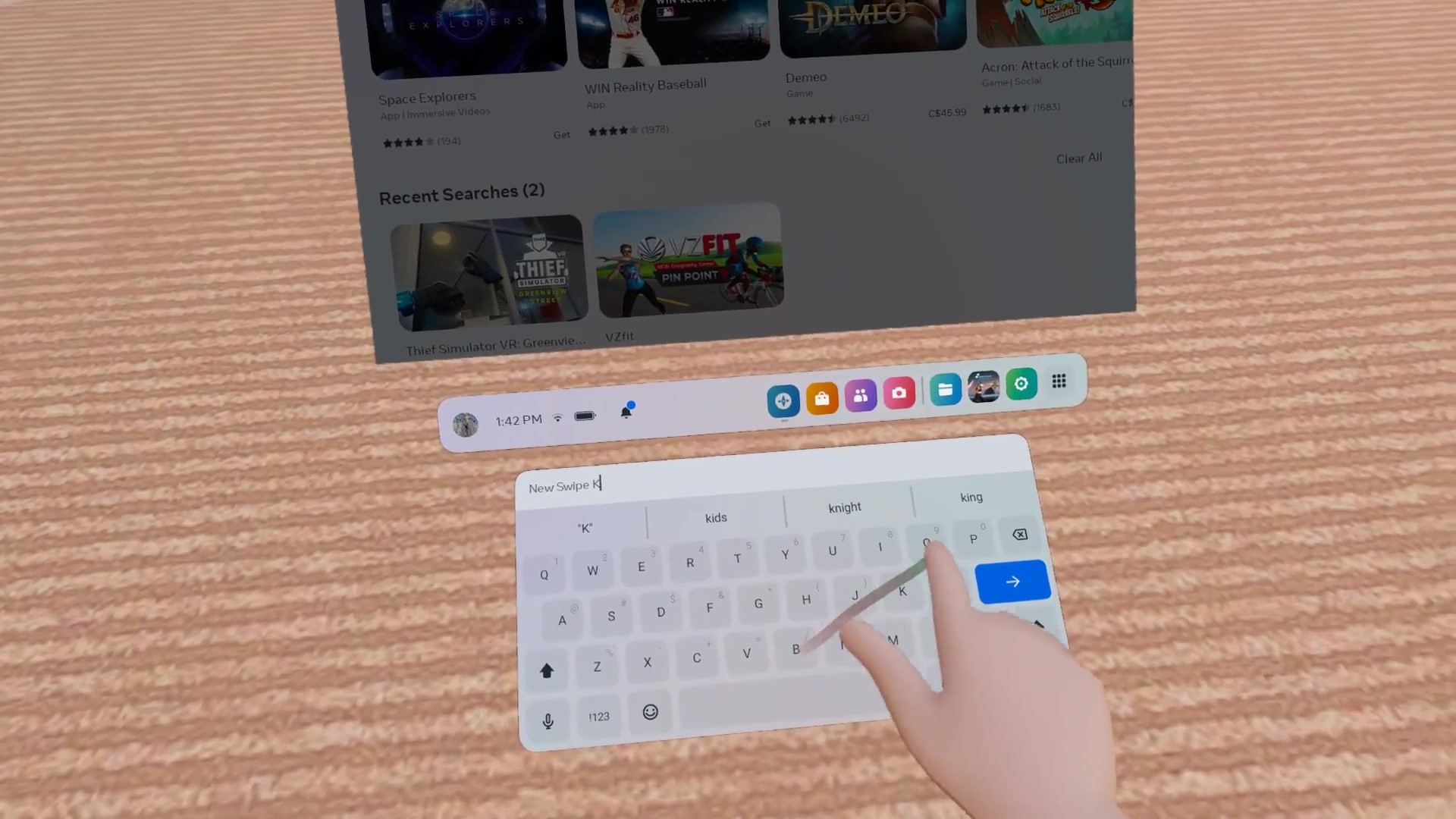 Pratique avec le clavier à balayage Meta Quest et d'autres mises à niveau v56