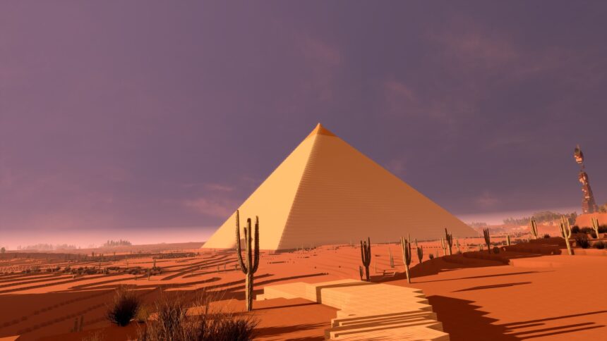 Une pyramide construite avec Cyube VR.