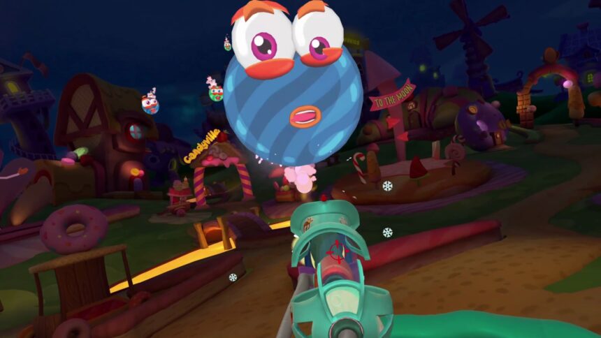Une figurine de gâteau vole vers le joueur.