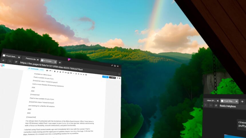 J'ai généré un bel environnement VR avec l'IA de Fluid.