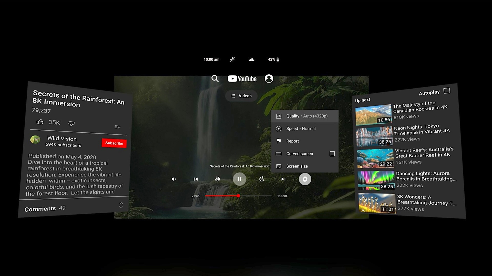 Youtube VR prend désormais en charge la lecture 8K sur Quest 3