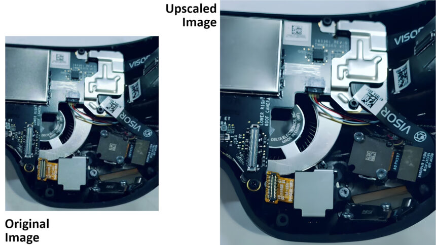 Une photo divulguée montre l'électronique à l'intérieur du viseur immergé.