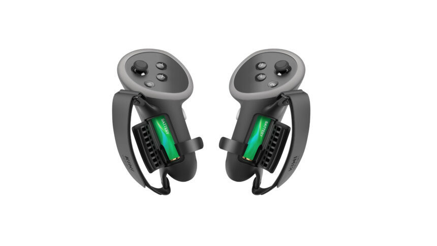 KIWI design Poignées de contrôleur confortables améliorées compatibles avec les accessoires Meta Quest 3S/Quest 3, dragonnes avec ouverture de batterie.