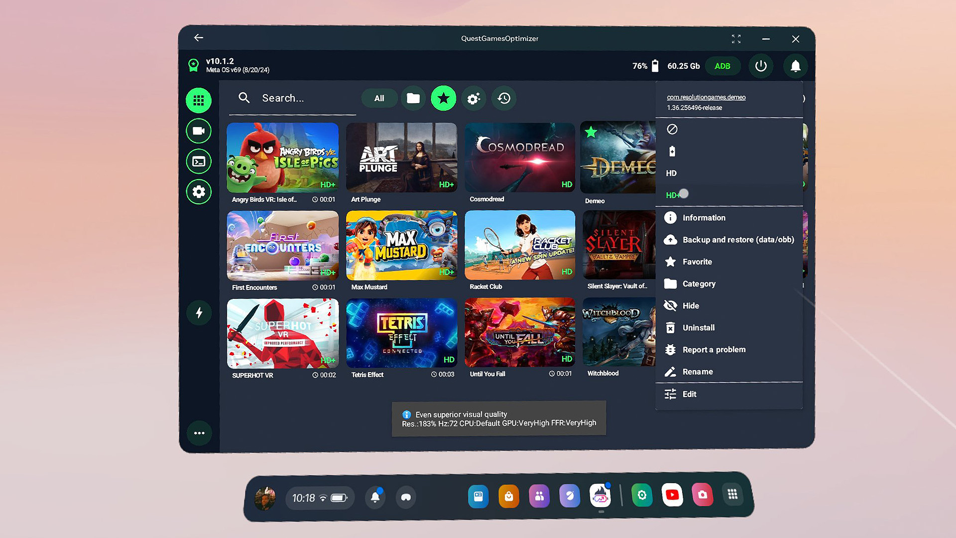 Quest Games Optimizer v11 apporte le support de Quest 3S et de nouvelles fonctionnalités