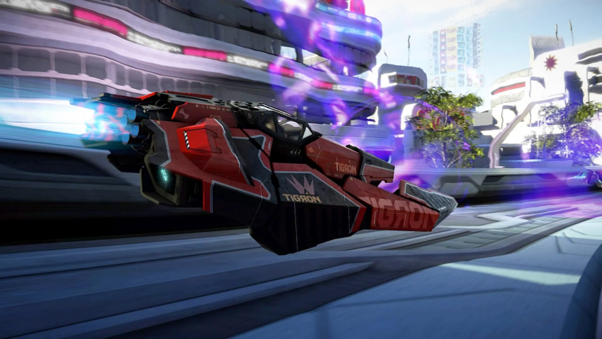 Un planeur rouge de Wipeout.