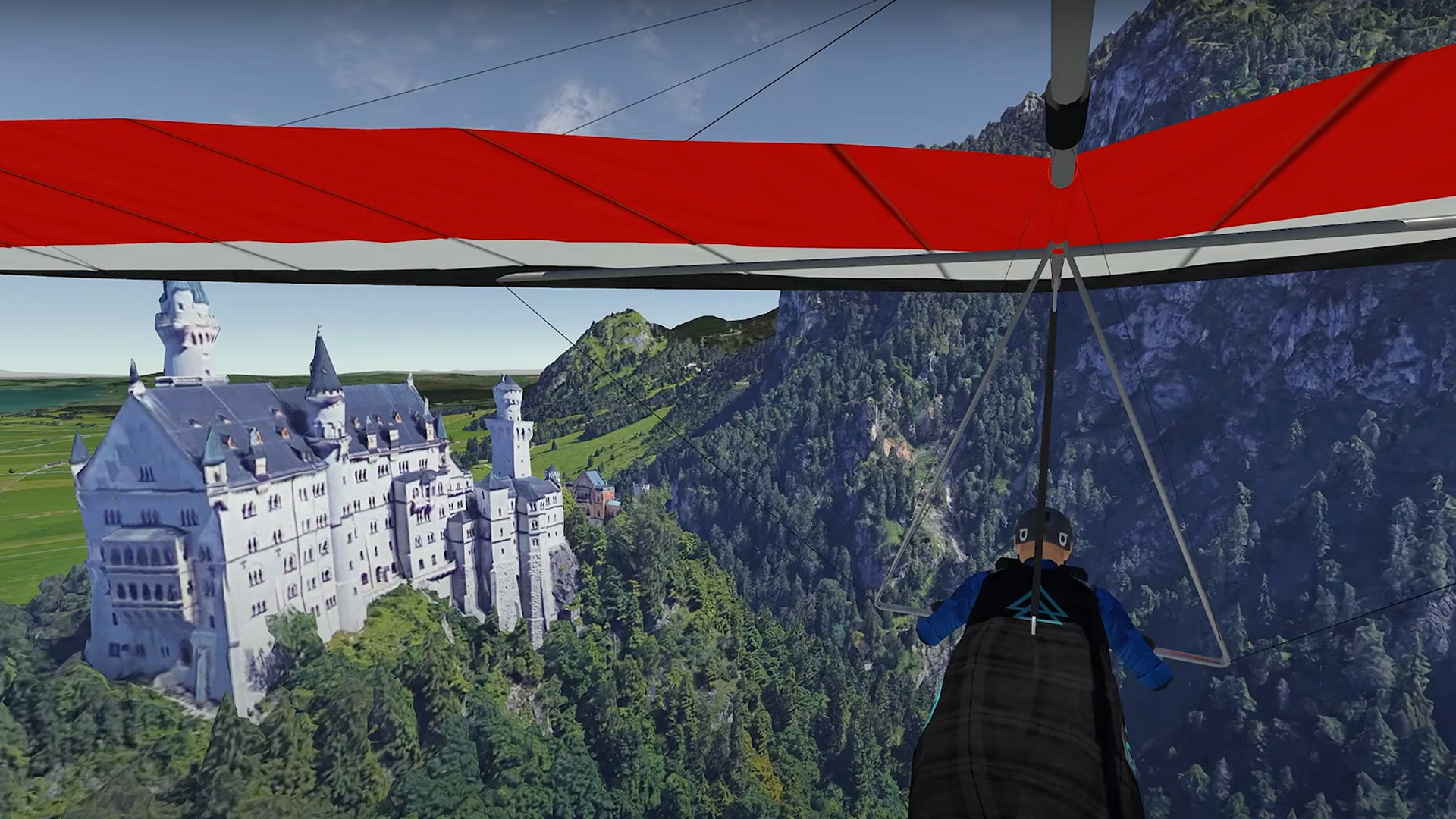 Paraglide sur le terrain étonnant de Google Earth