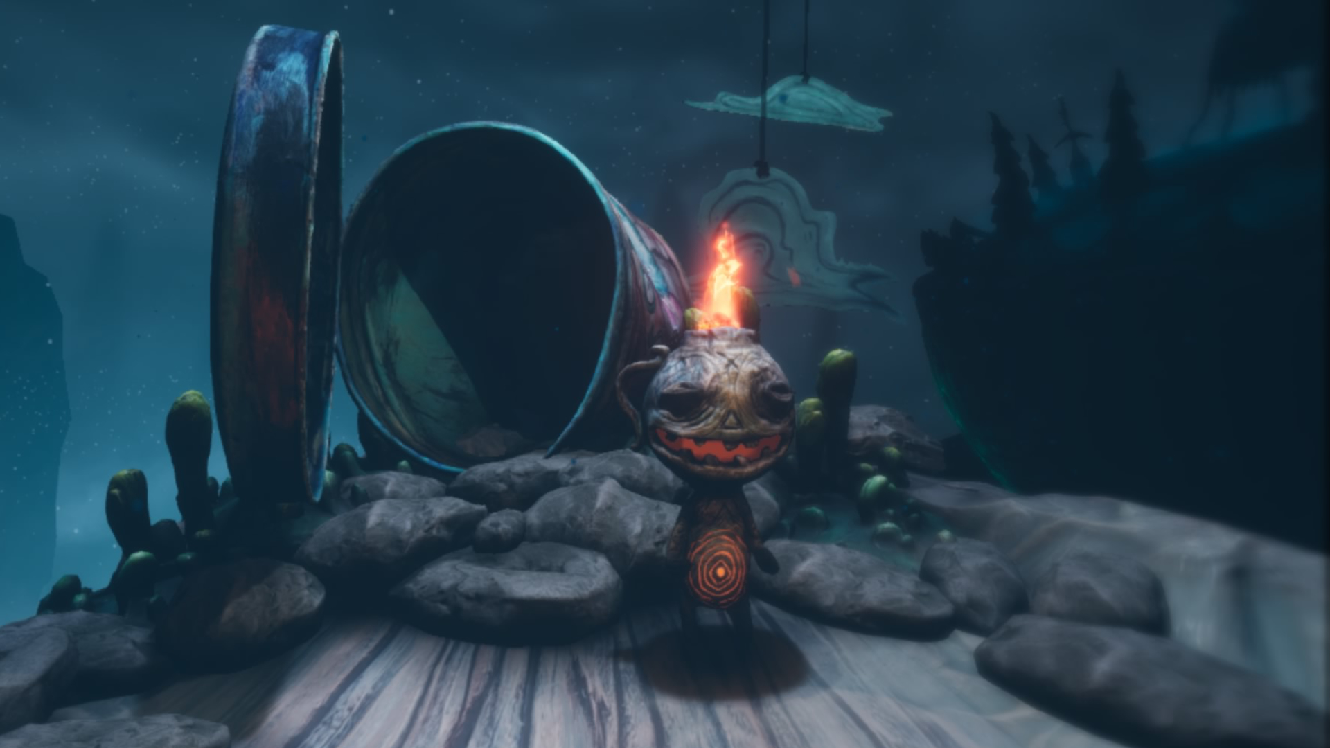 Un magnifique monde de réalité virtuelle sous-cut par une résolution floue