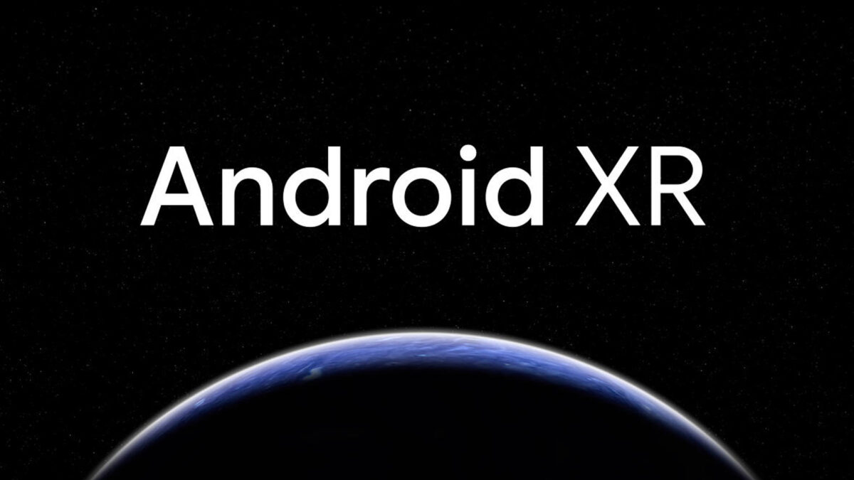 Logo Android XR sur un contour de la Terre.