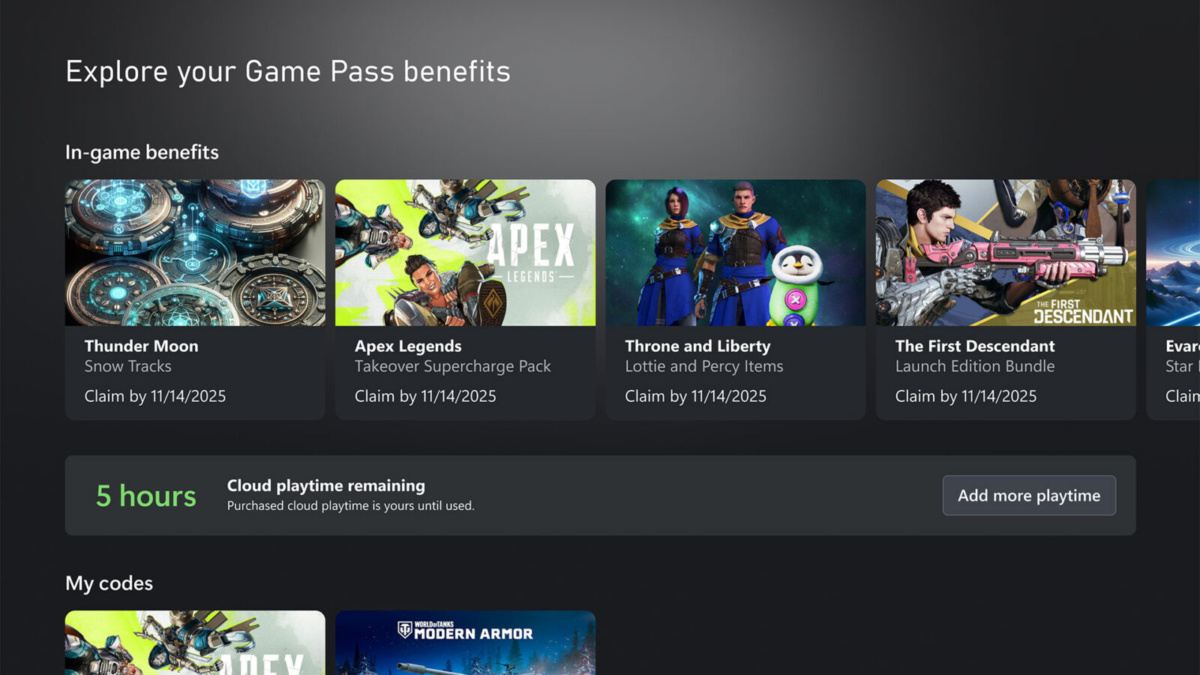 Graphique Microsoft expliquant les heures de jeu du Xbox Cloud Gaming
